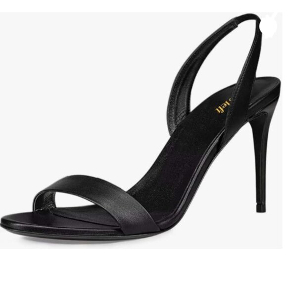 Elegant Black Stiletto Sandals - Picture 1 of 8